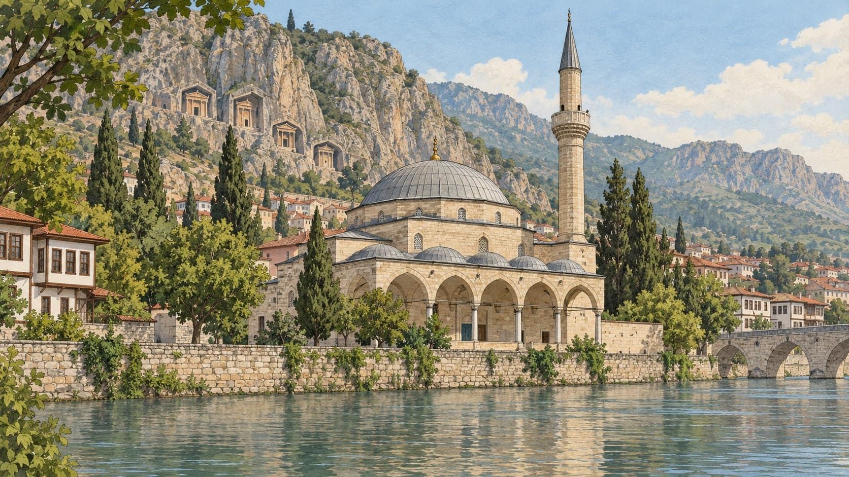 Illustration of Fethiye Mosque, Amasya