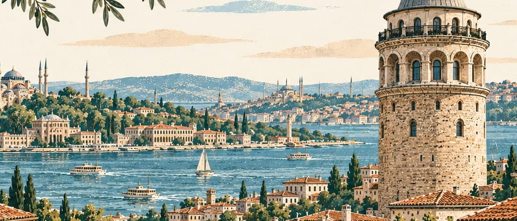 Illustration of Galata Kulesi, İstanbul