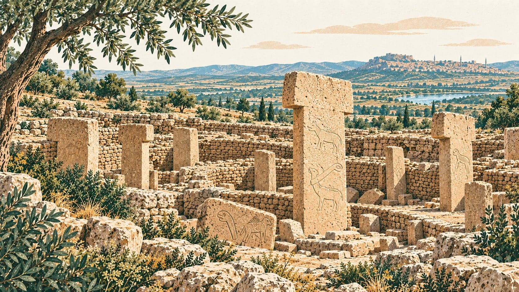 Illustration of Göbeklitepe Archaeological Site, Şanlıurfa