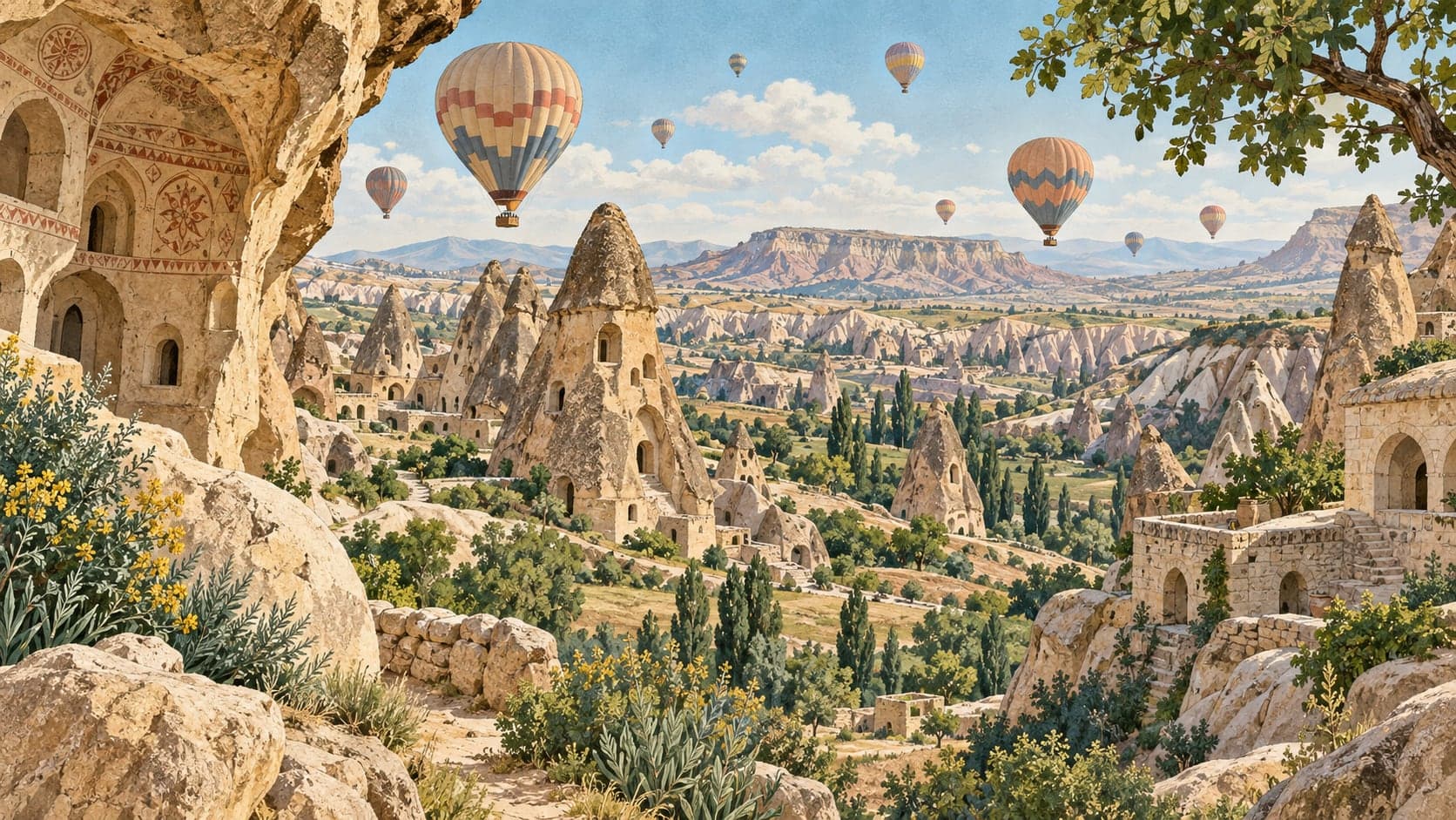 Illustration of Göreme National Park and the Rock Sites of Cappadocia, Nevşehir