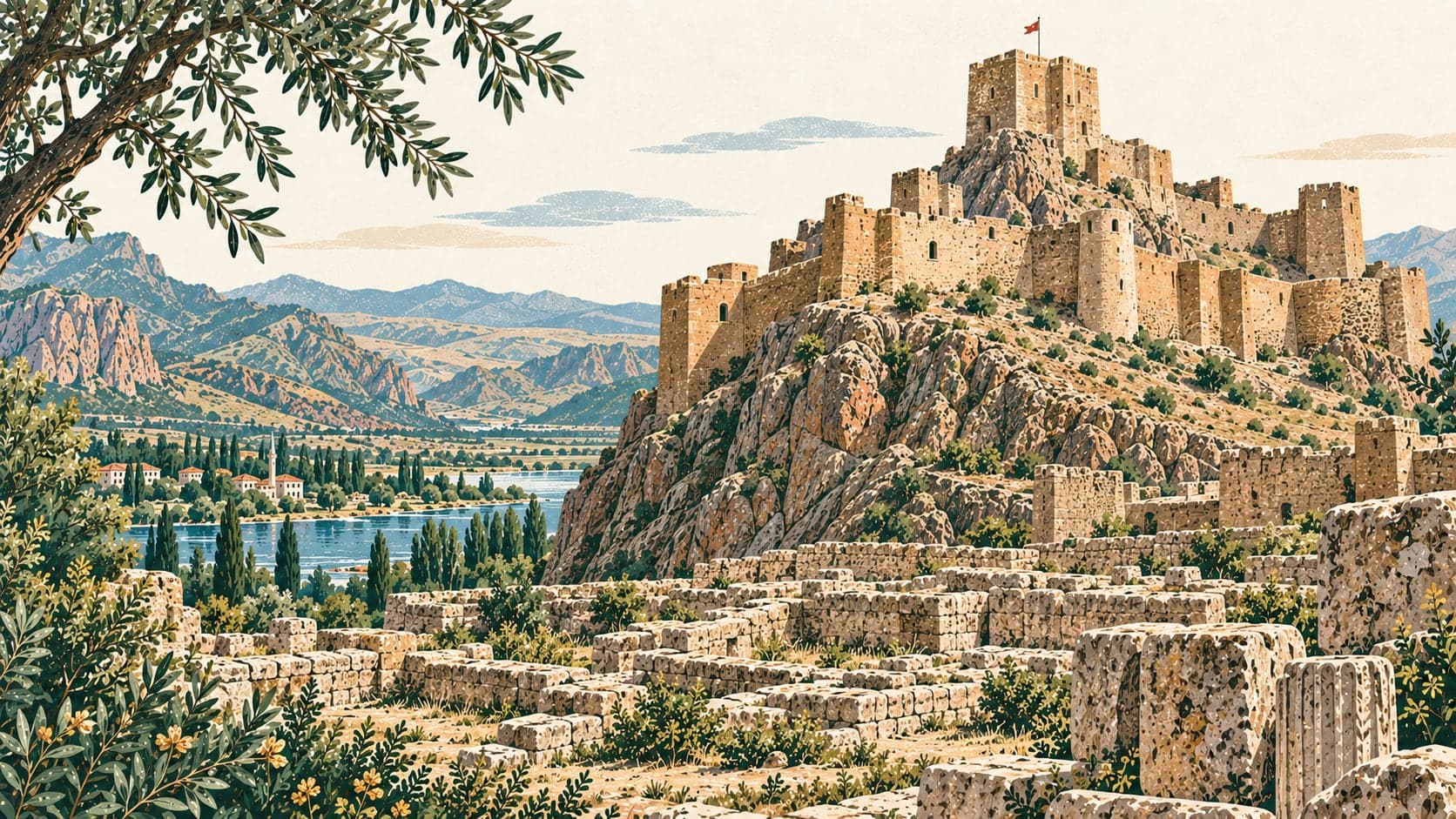 Illustration of Hoşap Kalesi, Van