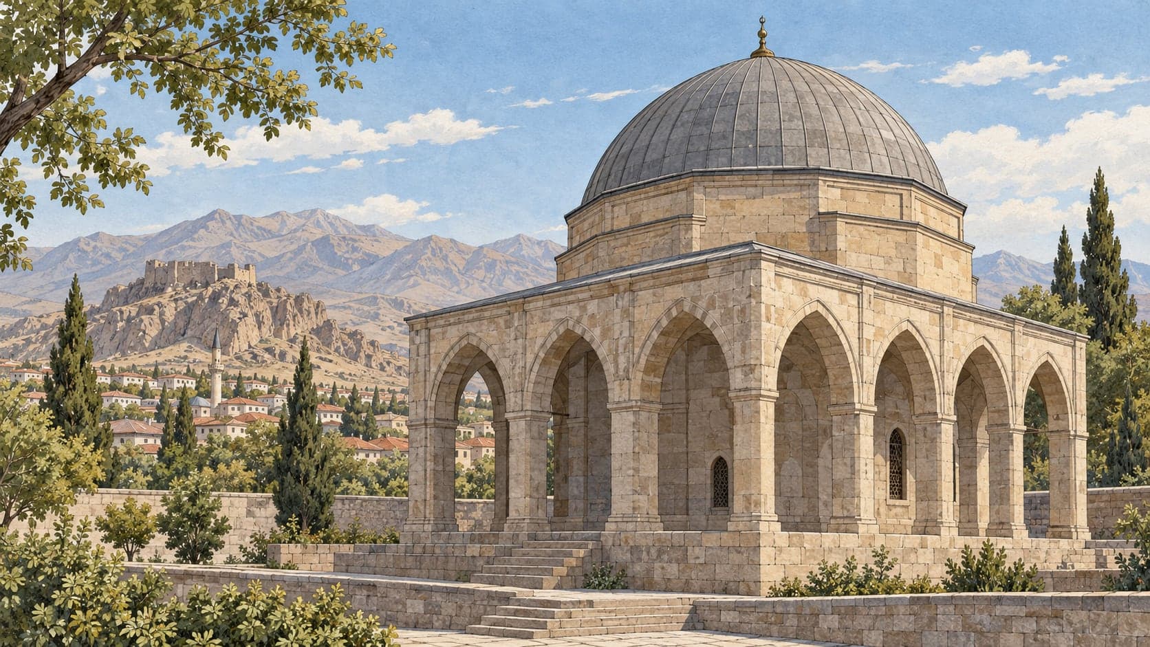 Illustration of Hüdavent Hatun Tomb, Niğde