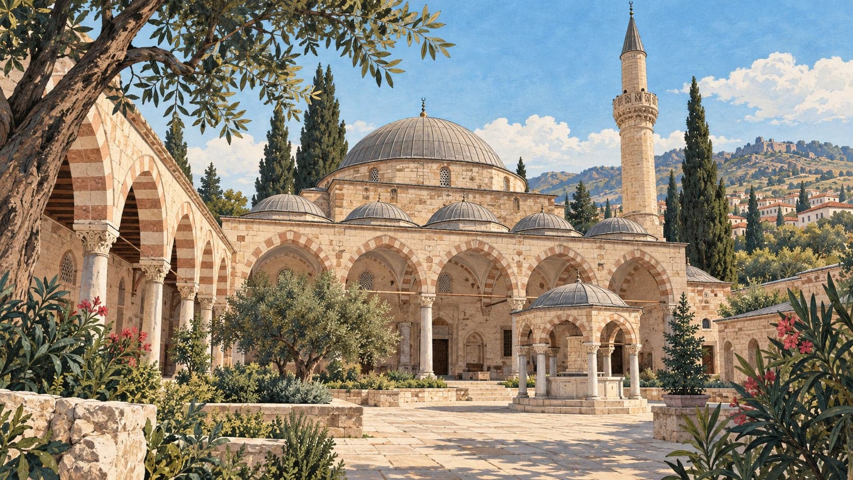 Illustration of İlyas Bey Mosque, Aydın