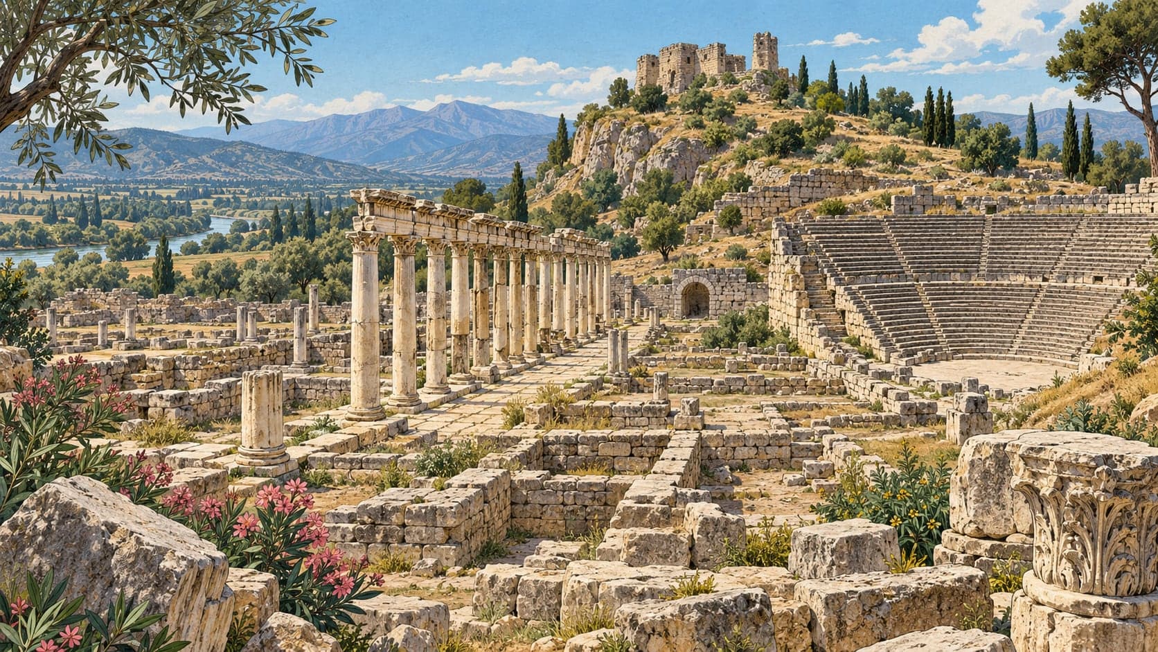 Illustration of Kastabala Archaeological Site, Osmaniye