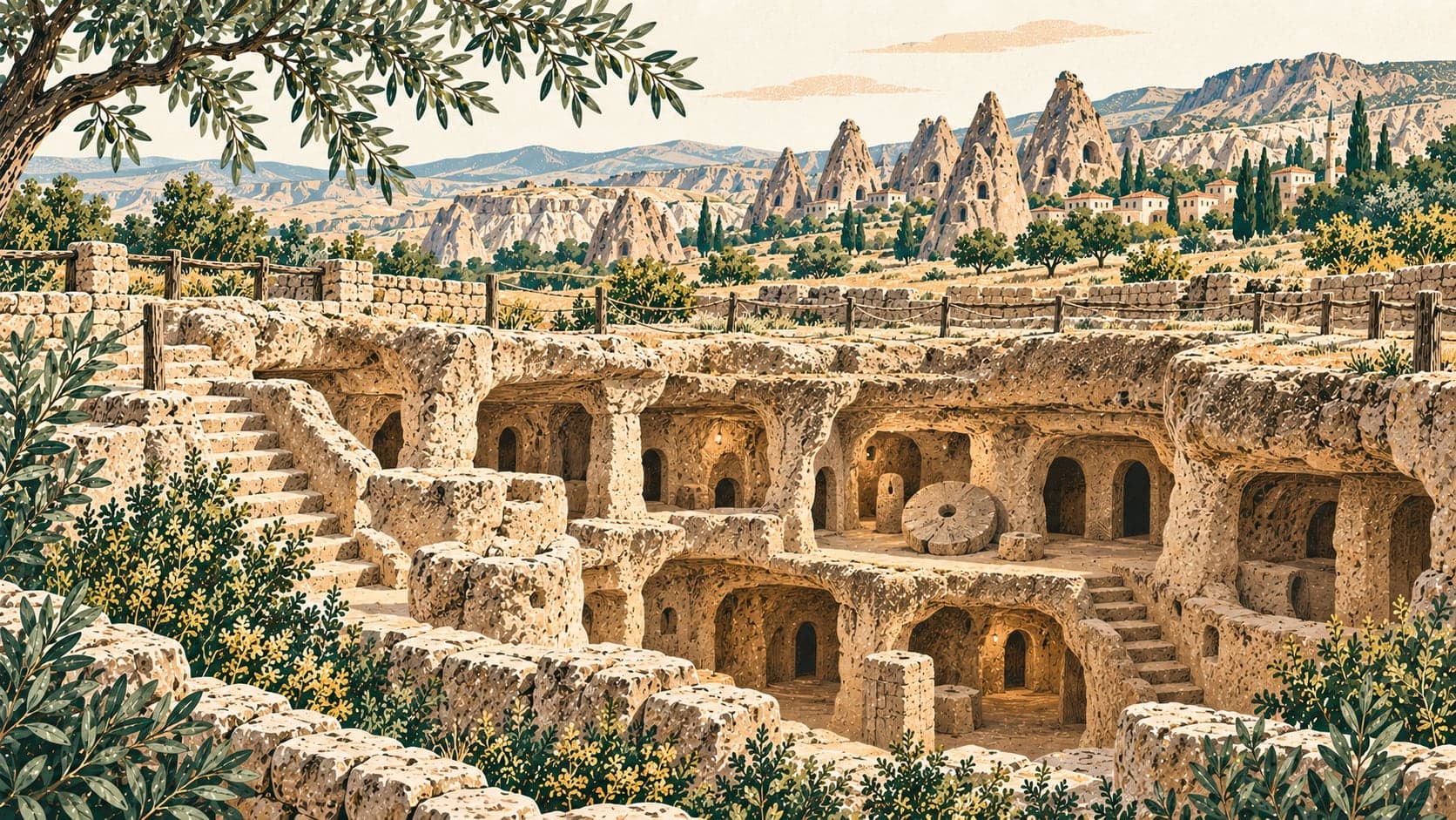Illustration of Kaymaklı Yeraltı Şehri, Nevşehir