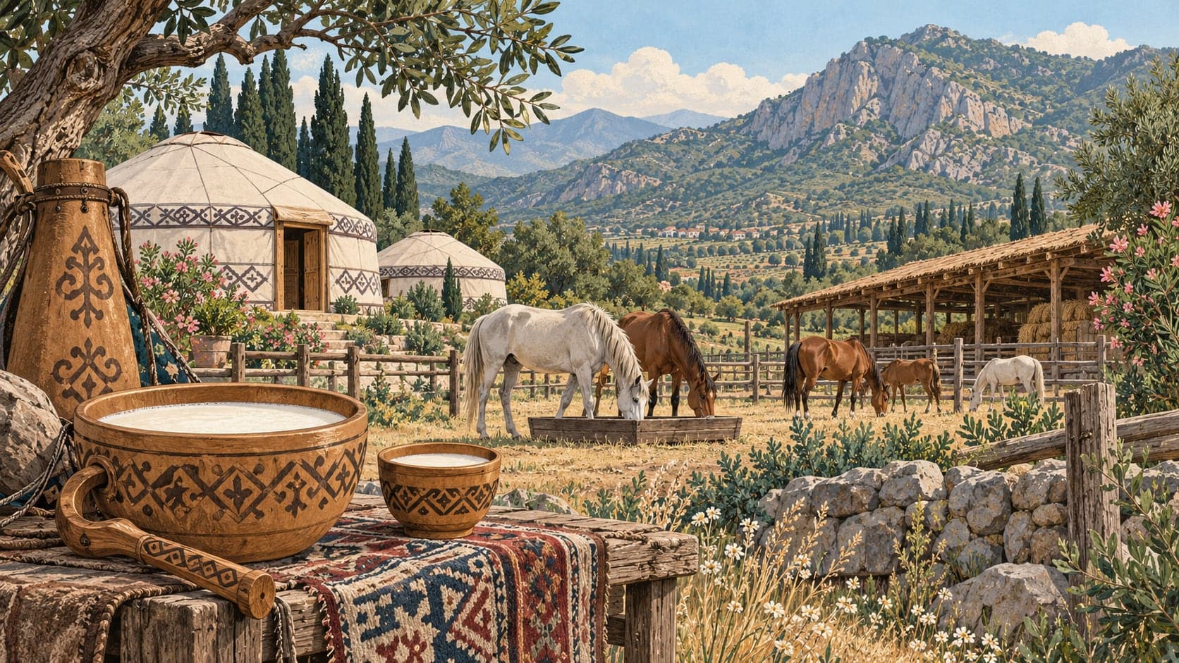 Illustration of Kemalpaşa Alaş Kazak Valley Kımız Farm, İzmir