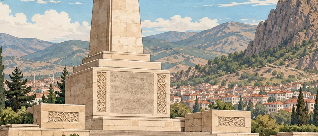 Illustration of Kocatepe Atatürk Monument and Inscription, Afyonkarahisar