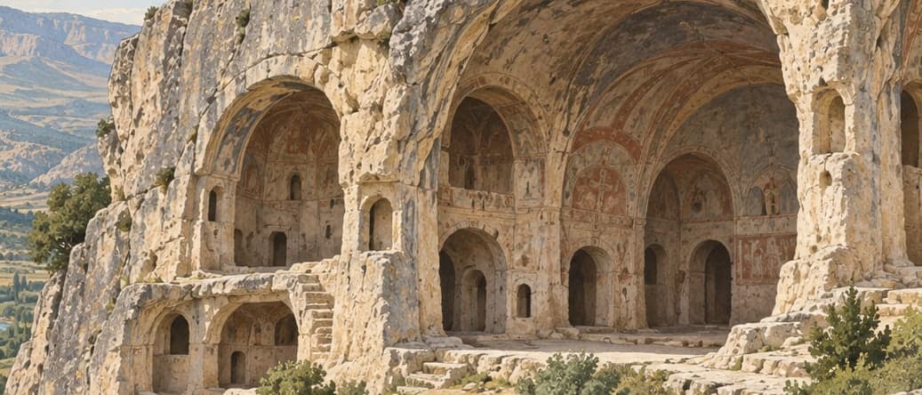 Illustration of Manazan Caves, Karaman