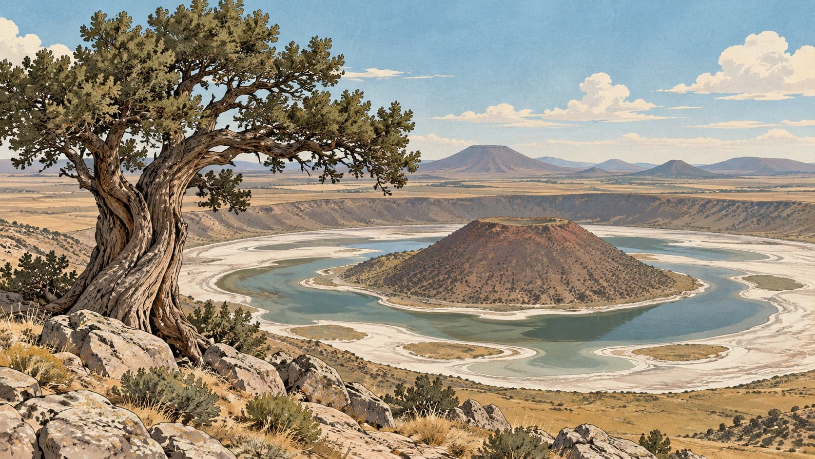 Illustration of Meke Lake Natural Monument, Konya