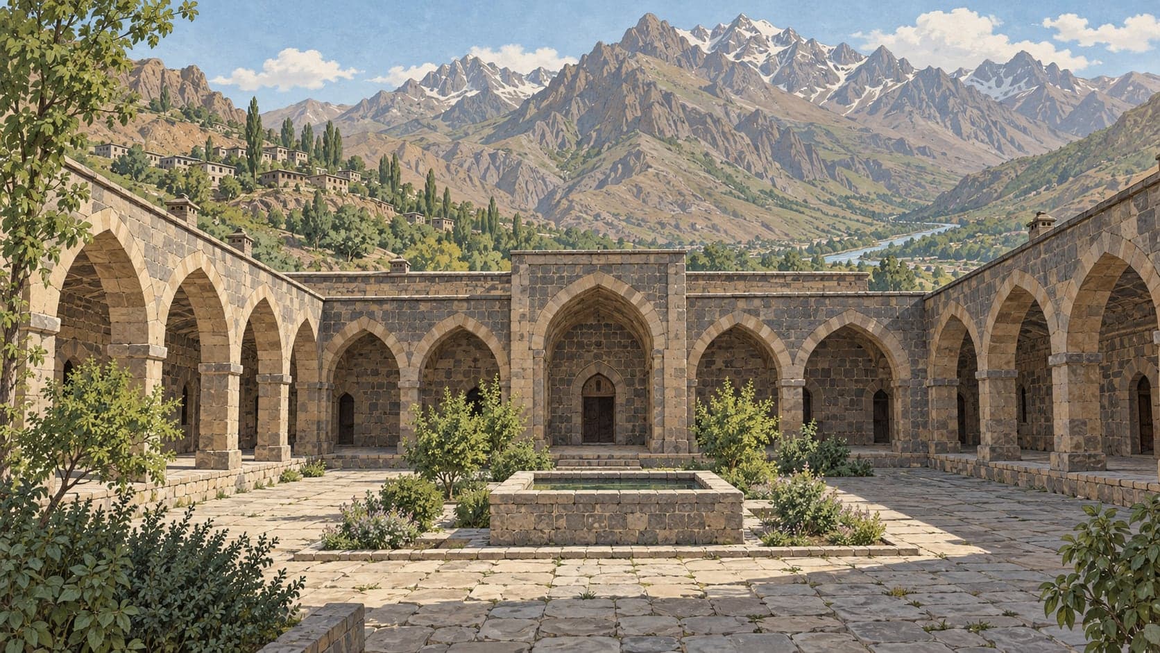 Illustration of Meydan Madrasa, Hakkari