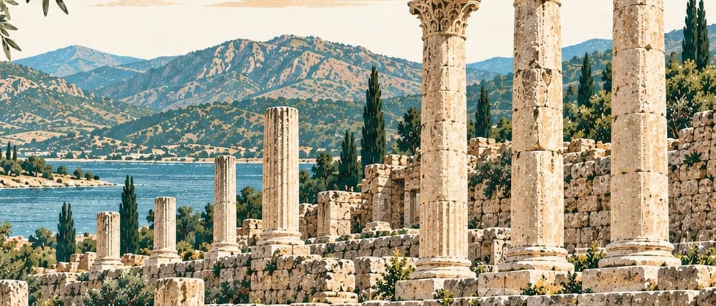 Illustration of Milyos (milias) Archaeological Site, Burdur