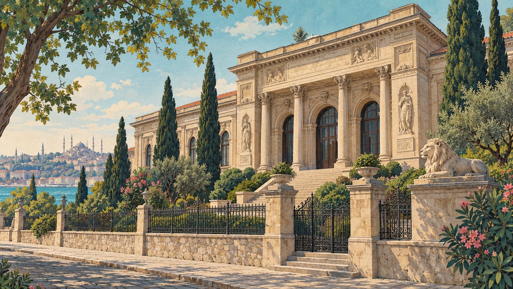 Illustration of Mimar Sinan Fine Arts University Painting and Sculpture Museum, İstanbul
