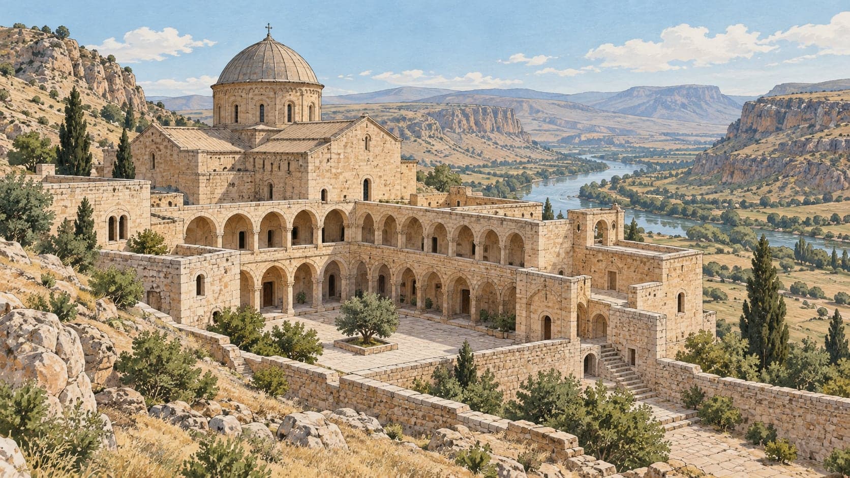 Illustration of Mor Kiryakus Monastery, Batman