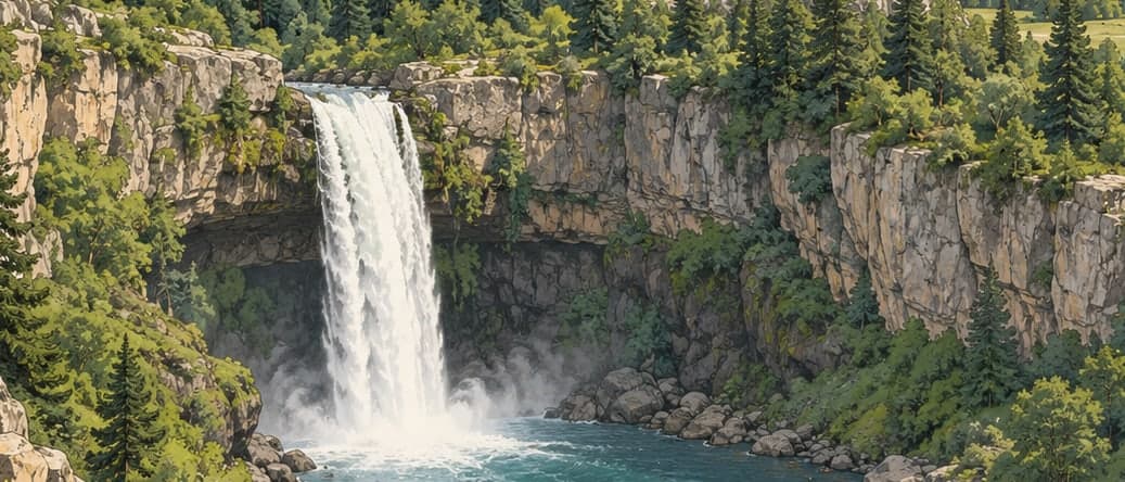 Illustration of Obruk Waterfall Nature Park, Adana