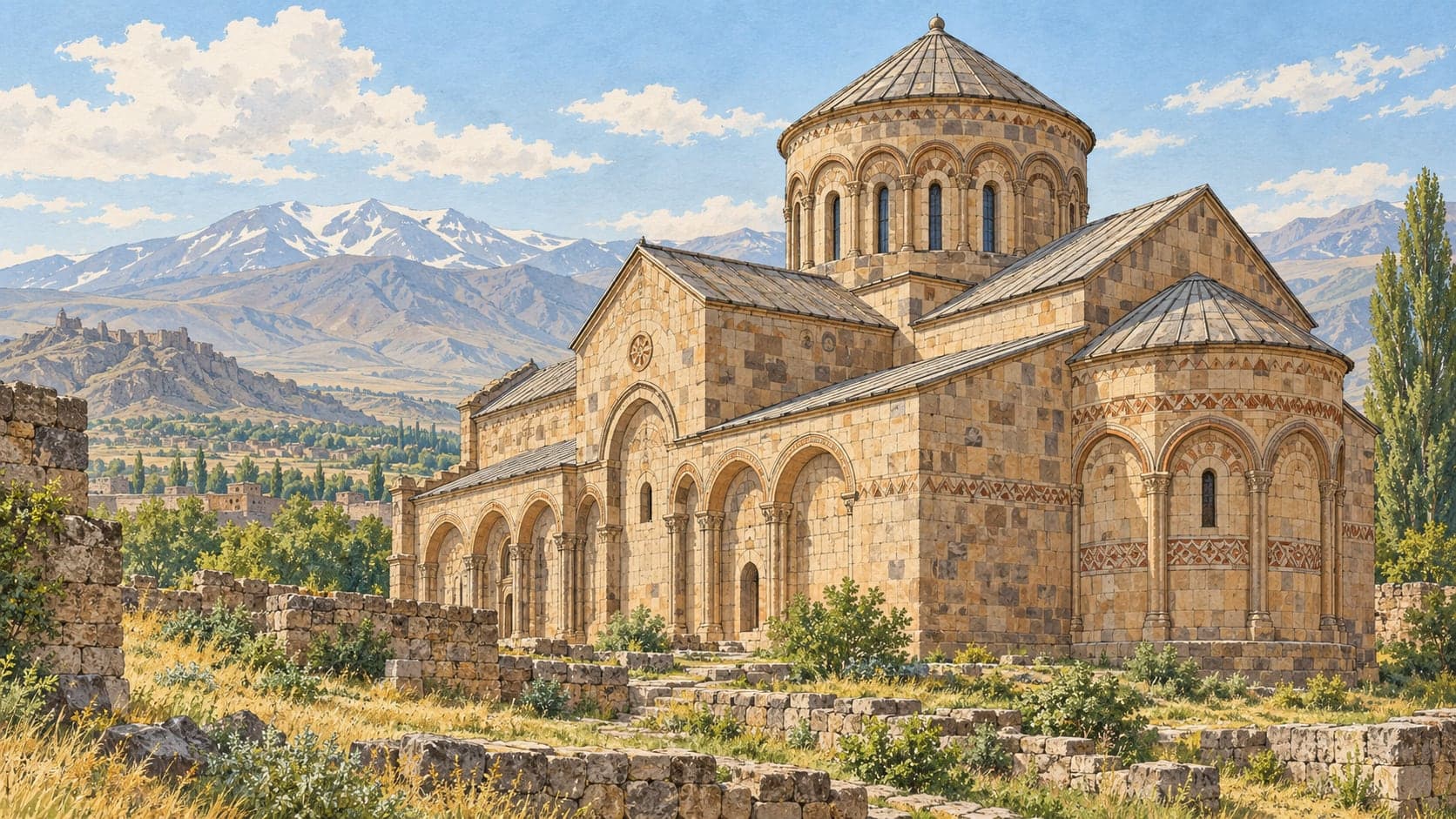 Illustration of Öşvank Church, Erzurum