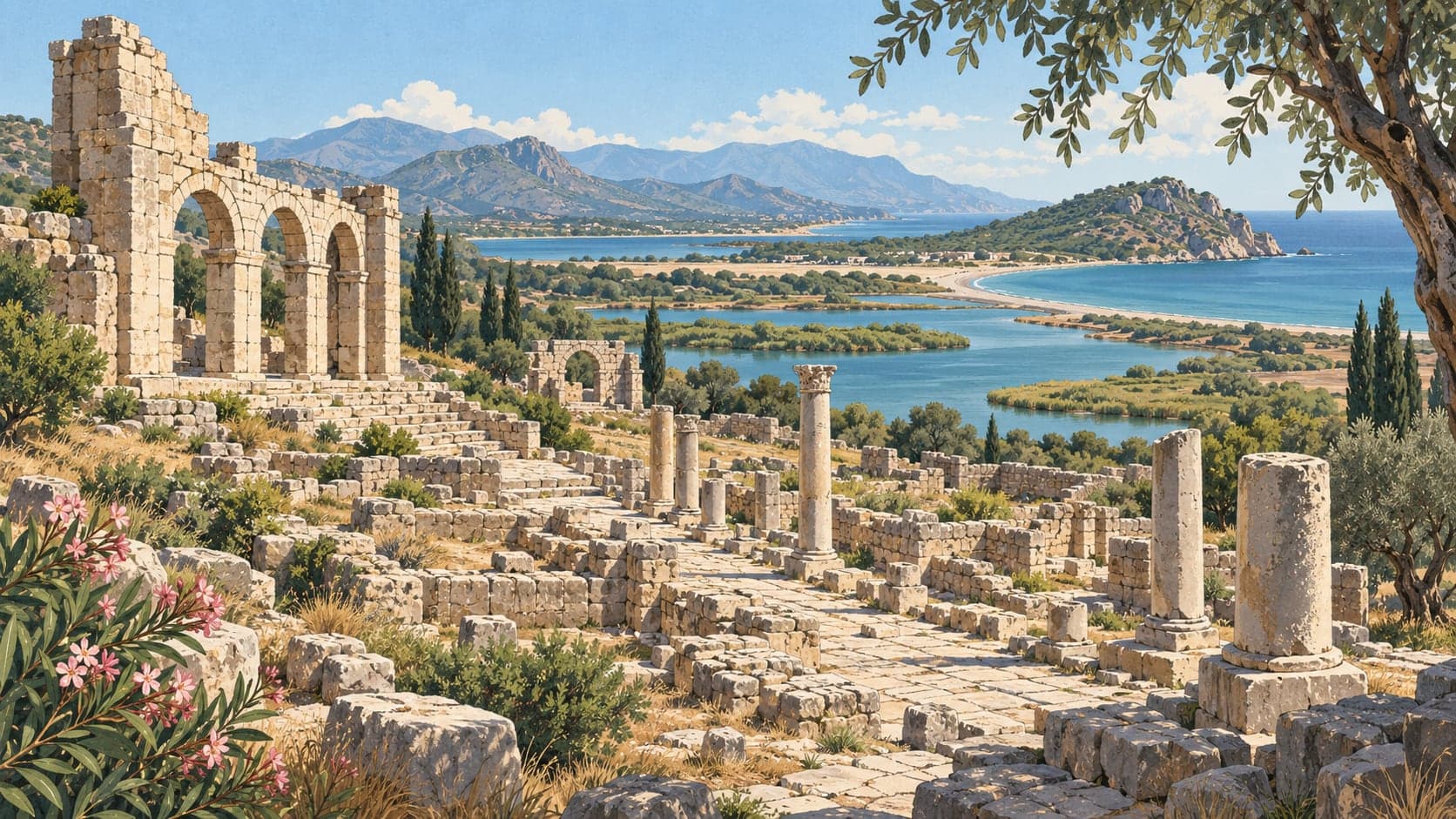 Illustration of Patara Archaeological Site, Antalya
