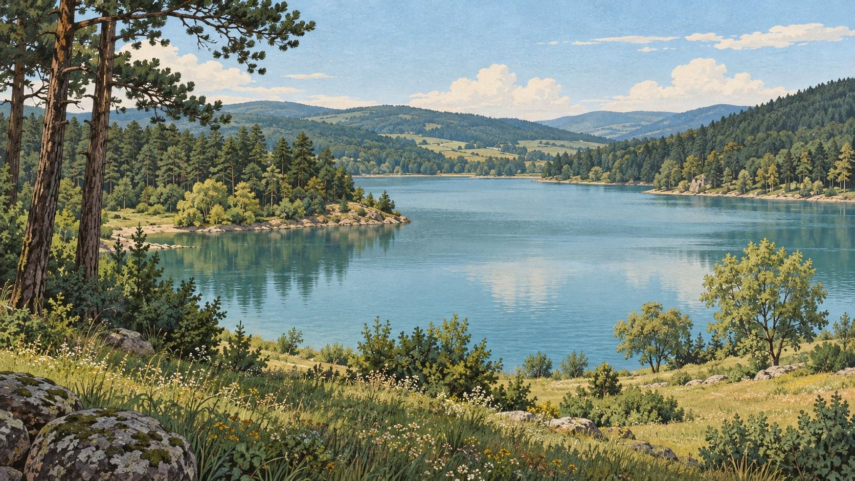 Illustration of Pelitözü Pond, Bilecik