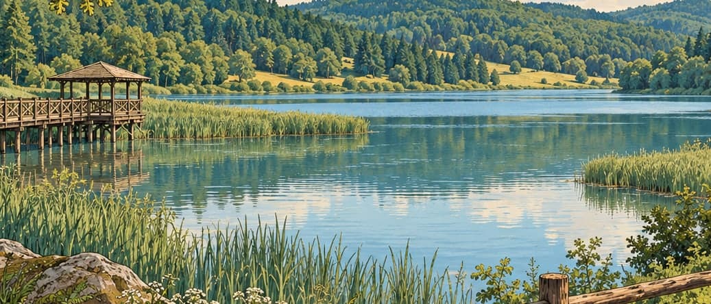 Illustration of Poyrazlar Lake Nature Park, Sakarya