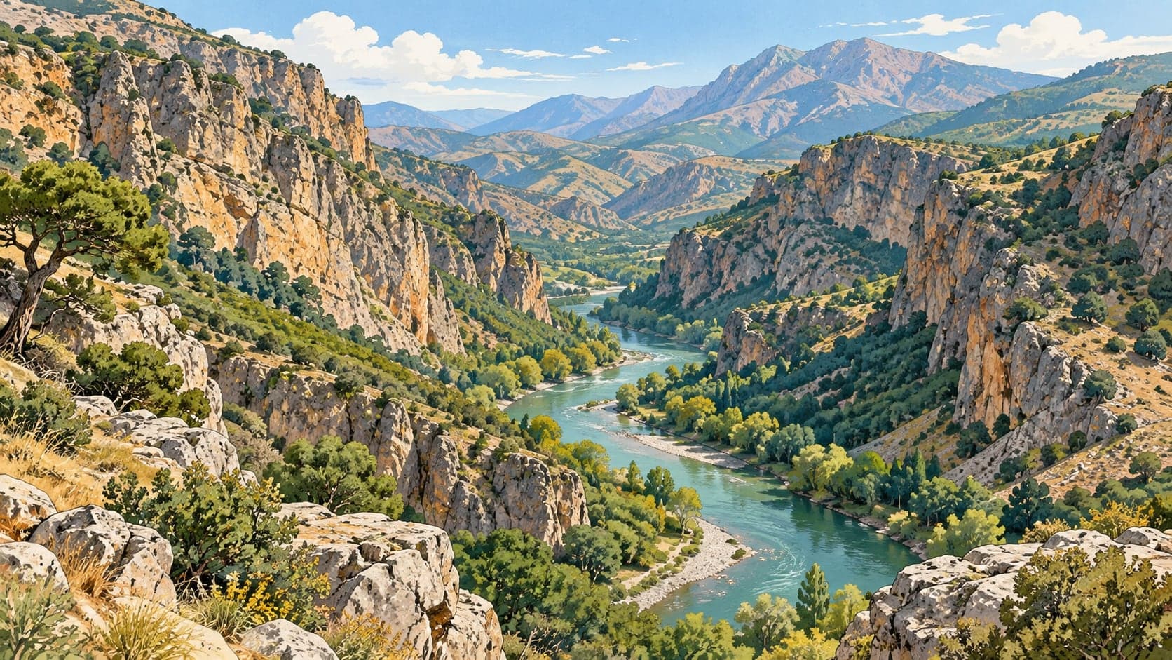 Pülümür Valley çizimi, Tunceli