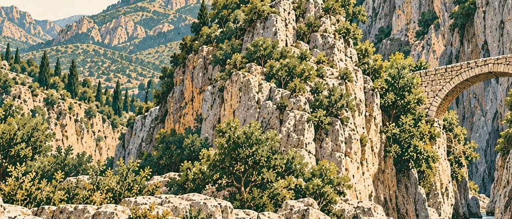 Illustration of Saklıkent National Park, Muğla