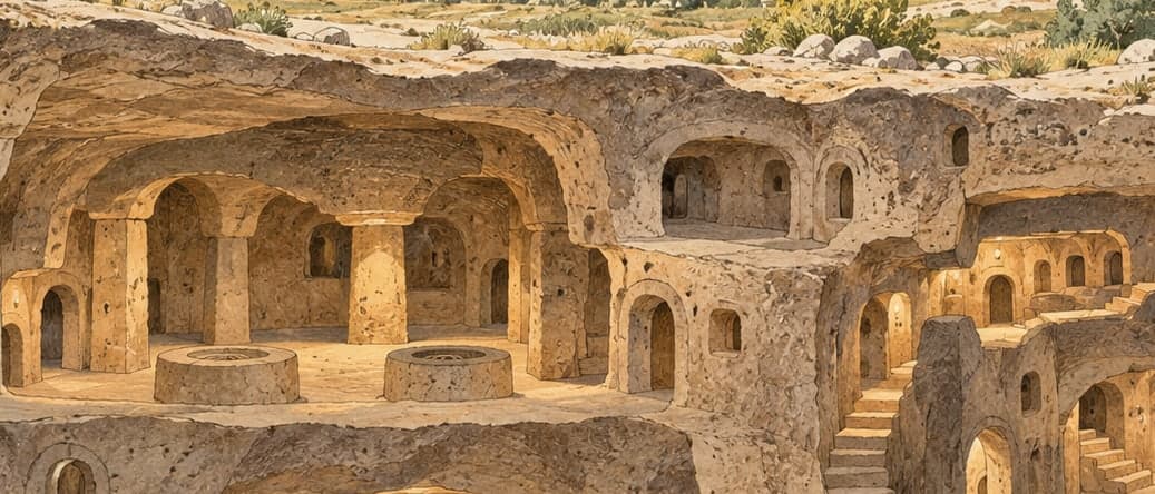 Illustration of Saratlı Kırkgöz Underground City, Aksaray