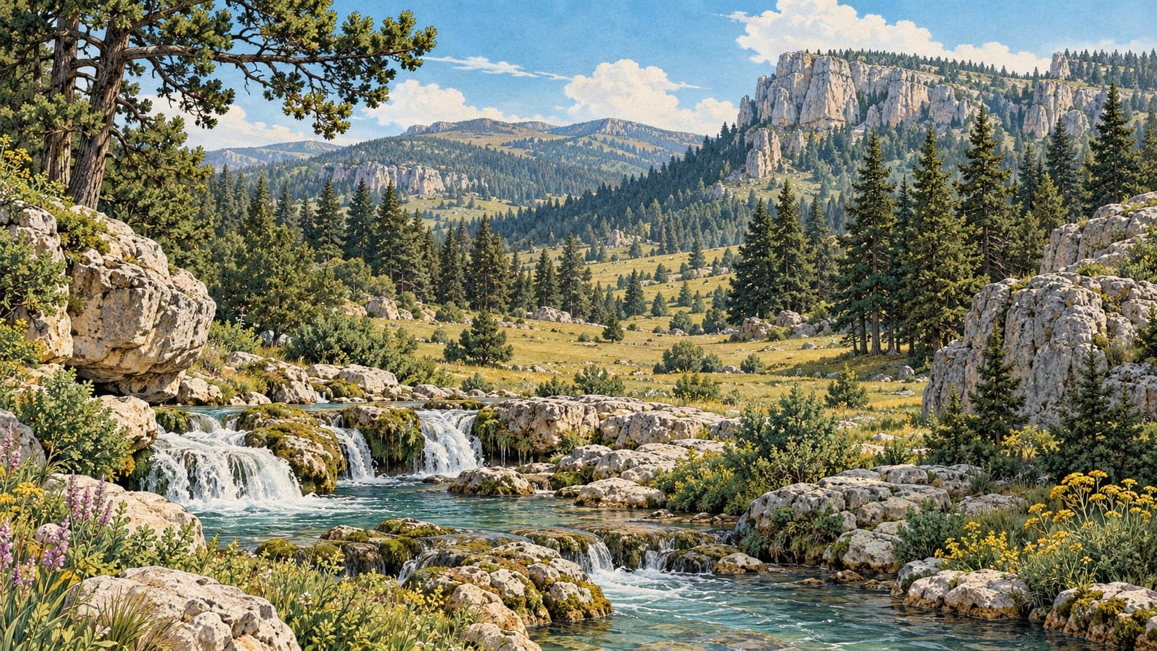 Illustration of Sarıkayalar Nature Park, Mersin