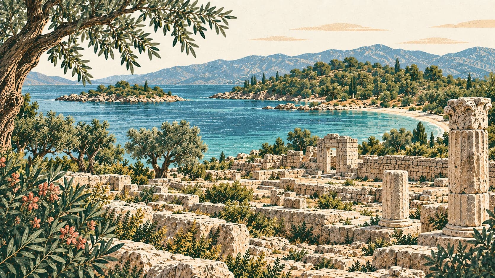 Illustration of Sedir Adası, Muğla
