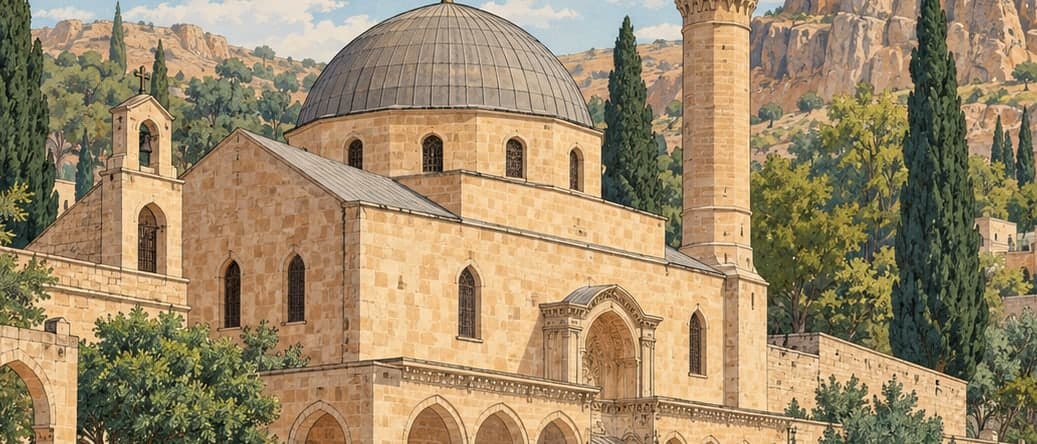 Illustration of Selahaddin Eyyubi Mosque / Saint Johannes Prodromos Addai Church, Şanlıurfa