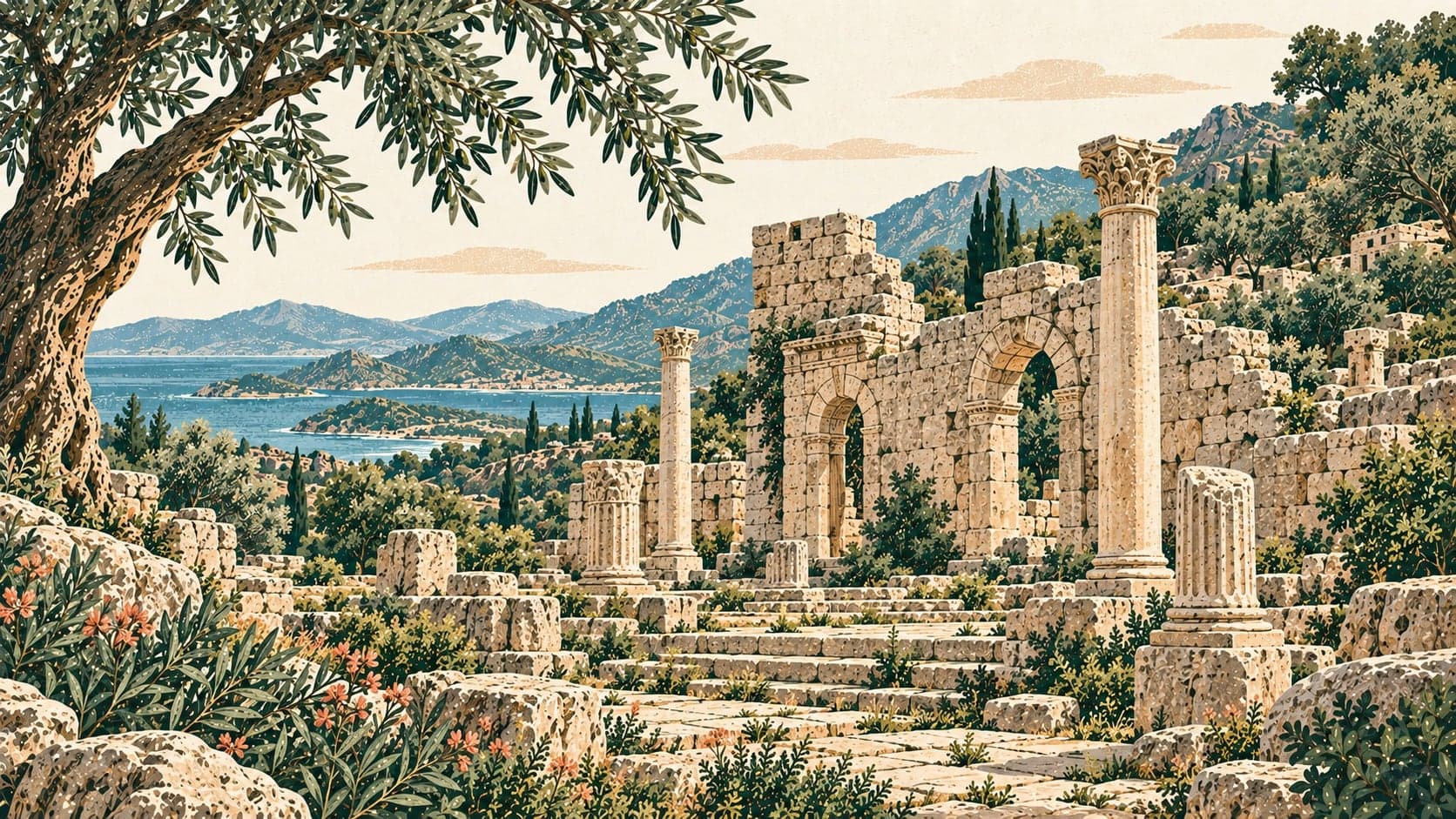 Illustration of Sidyma Ancient City, Muğla