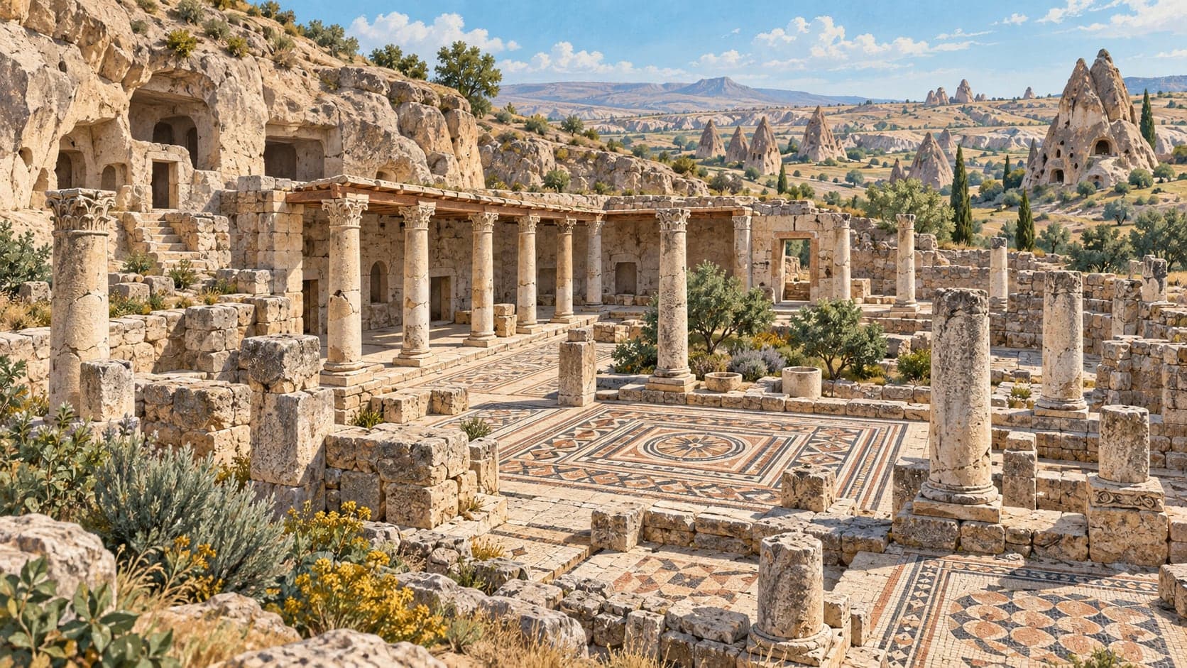Illustration of Sobessos Archaeological Site, Nevşehir