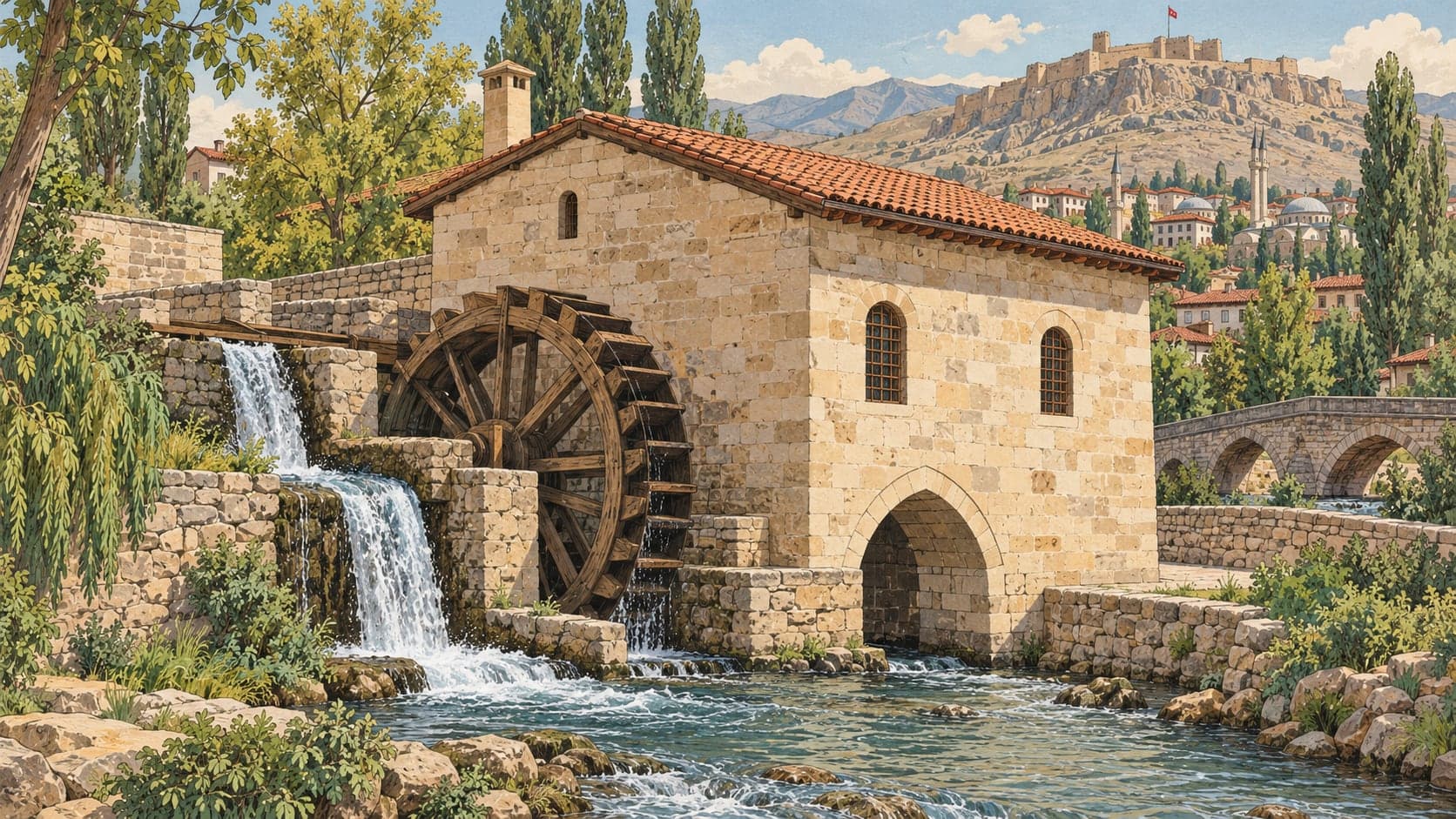 Illustration of Somuncu Baba Mill, Sivas