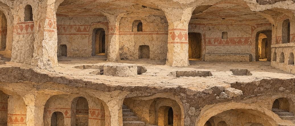 Illustration of Tatlarin Underground City, Nevşehir