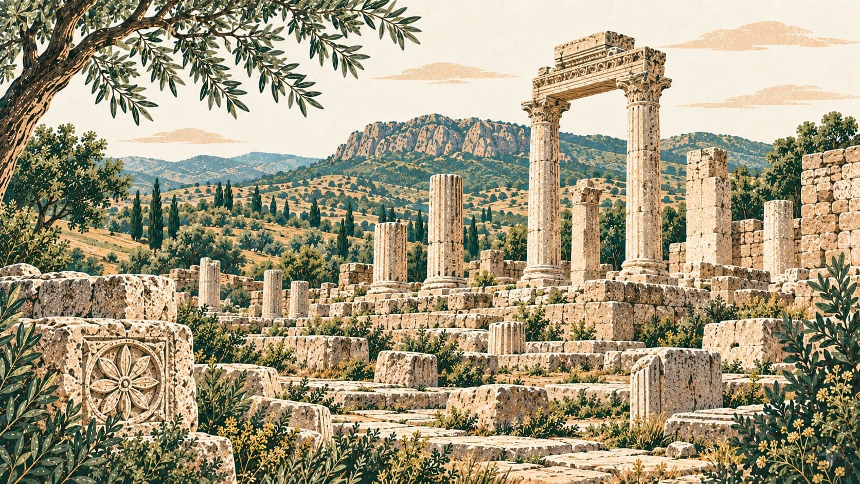 Illustration of Tavium Ancient City, Yozgat