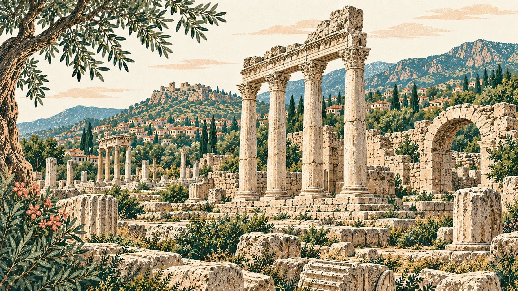 Illustration of Thyateira Ancient City, Manisa