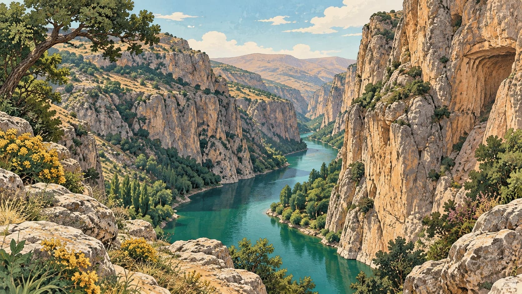 Illustration of Tohma Canyon, Malatya
