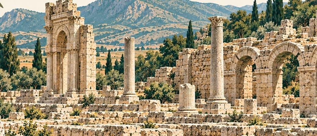 Illustration of Tripolis Archaeological Site, Denizli