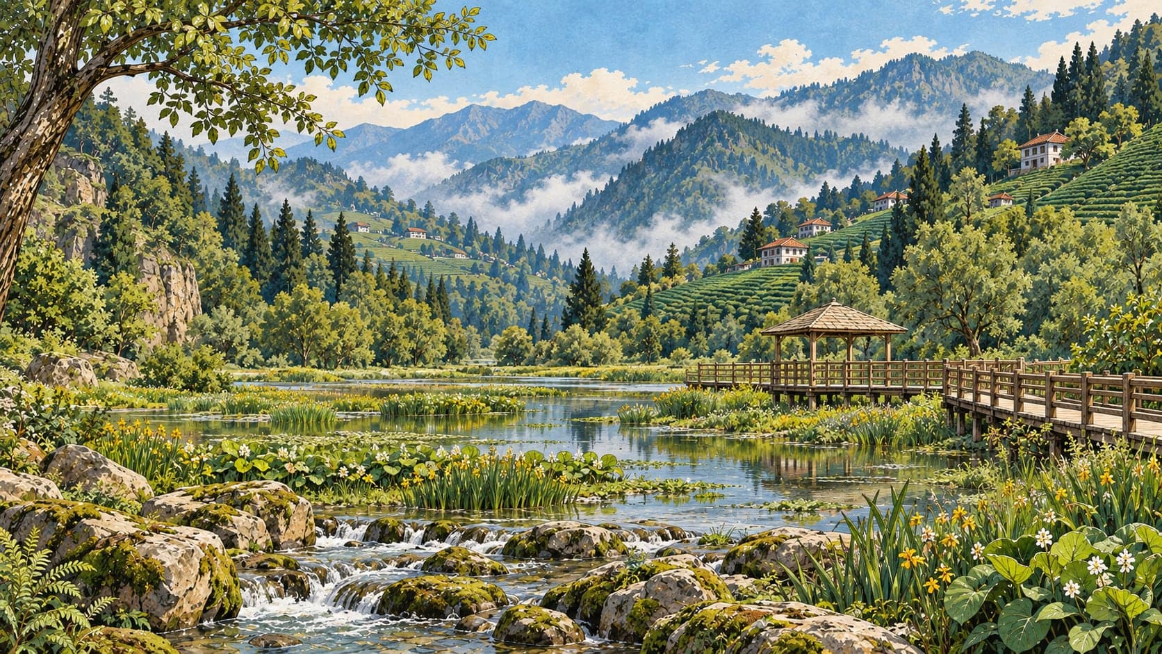 Tunca Valley Nature Park çizimi, Rize