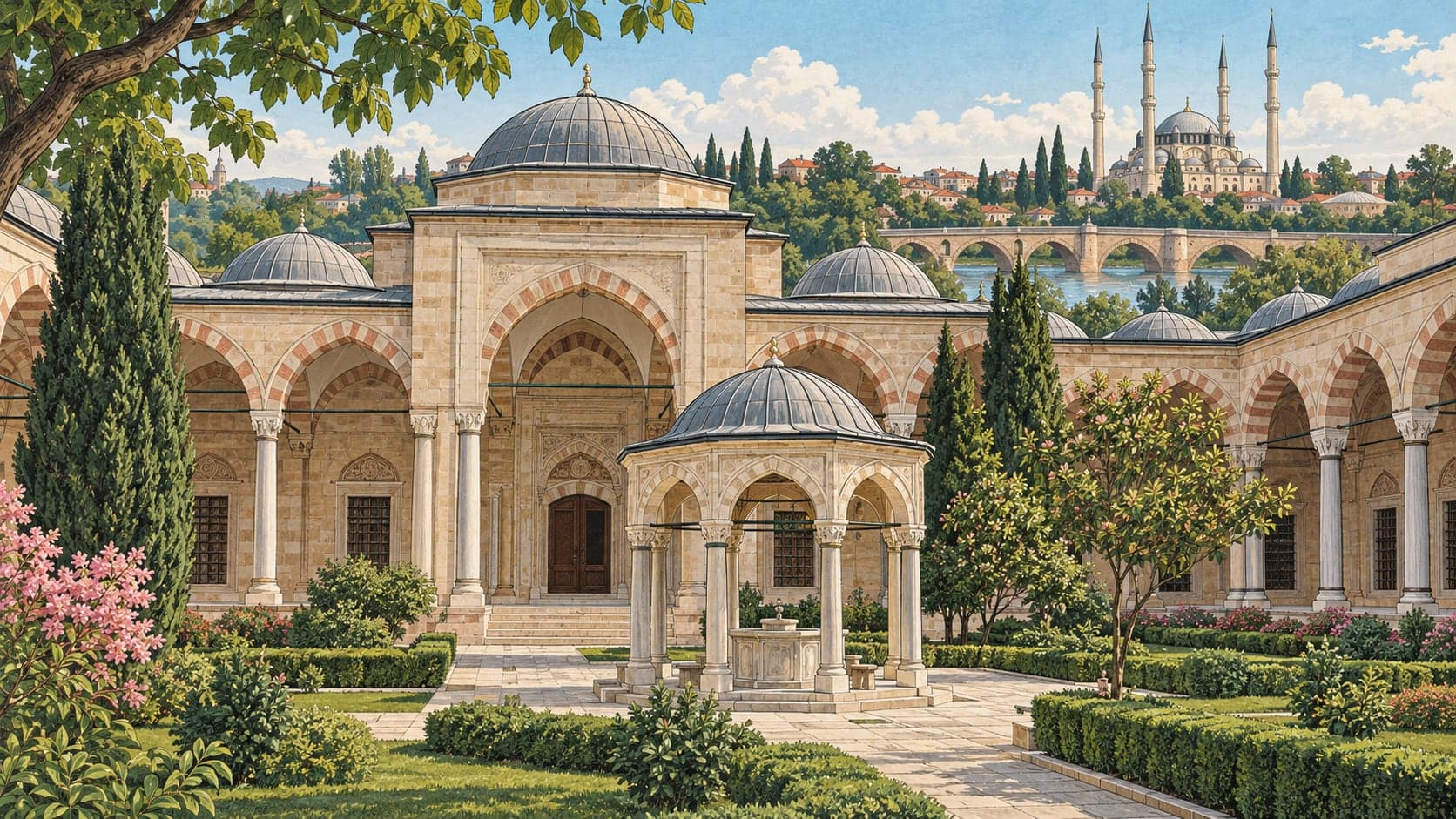 Illustration of Türk-İslam Works Museum, Edirne