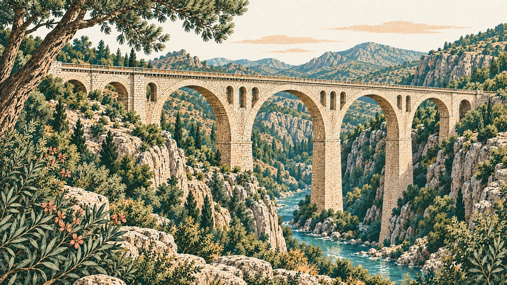 Illustration of Varda Köprüsü, Adana