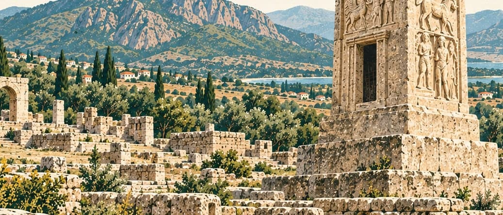Illustration of Xanthos Archaeological Site, Antalya