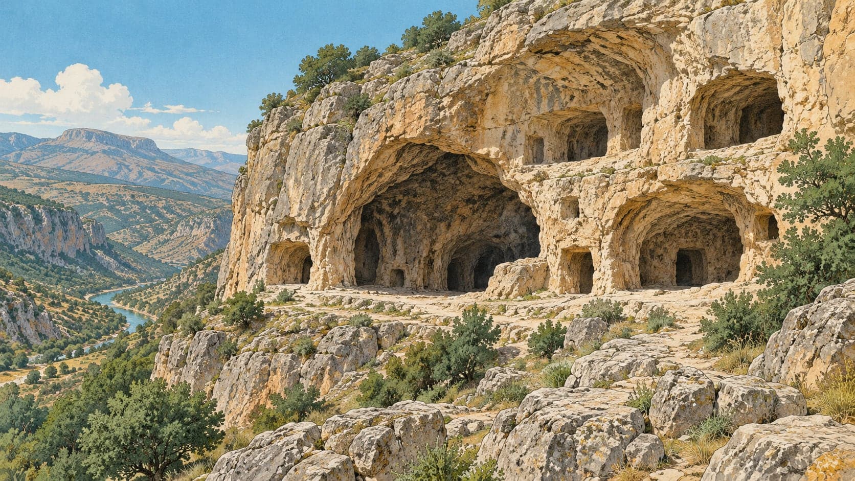 Zağ Caves çizimi, Bingöl