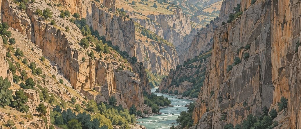 Illustration of Zap Suyu Valley, Hakkari