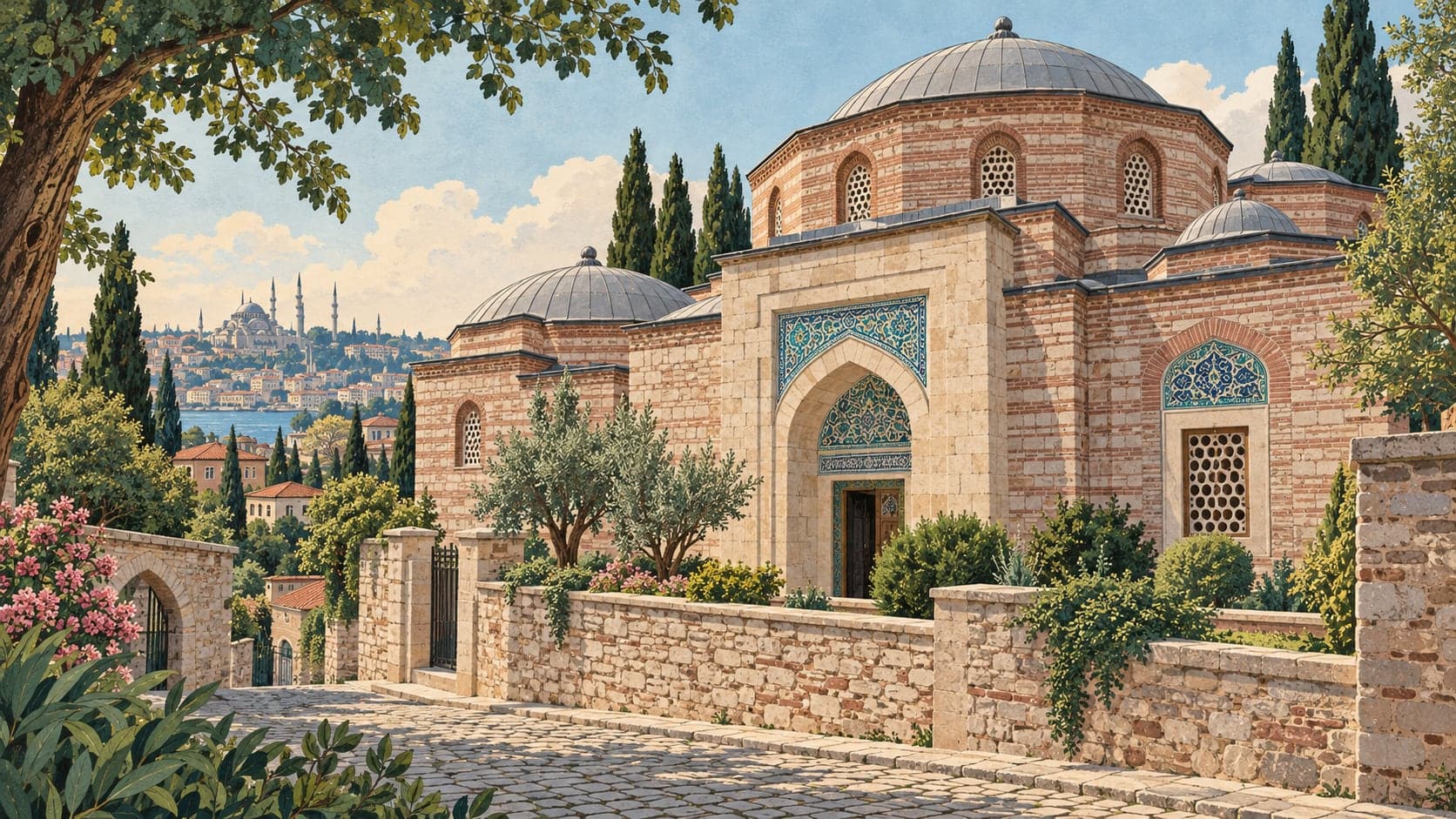 Illustration of Zeyrek Tiled Bath Museum, İstanbul