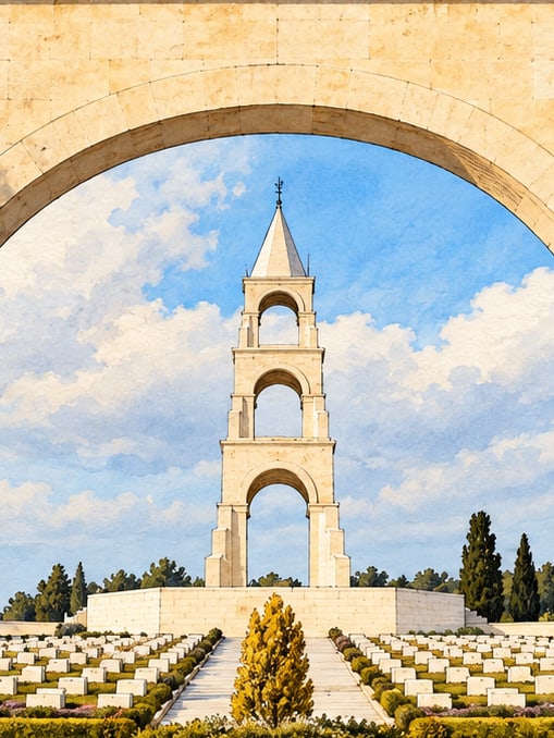Ilustración: Cementerio de los Mártires del 57.º Regimiento de Infantería, Çanakkale