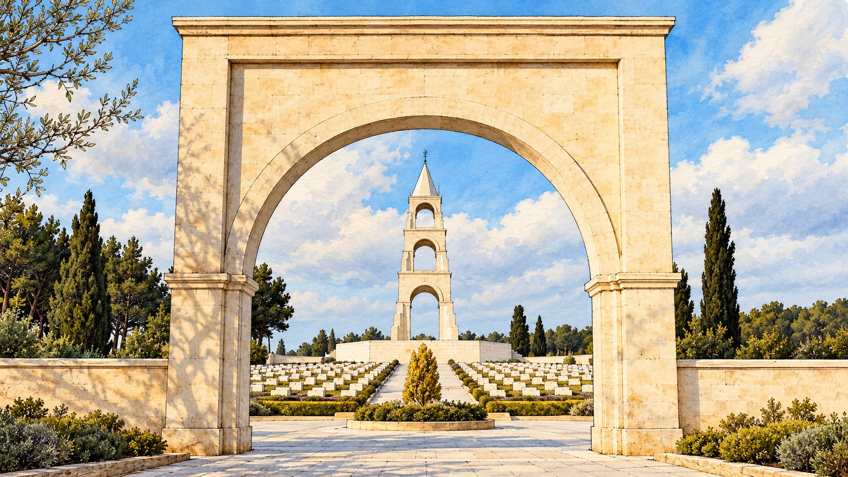 57. Infantry Regiment Martyrs' Cemetery çizimi, Çanakkale