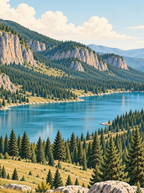 Ilustración: Lago Abant, Bolu