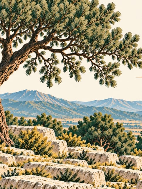 Ilustración: Monumento natural del enebro de Acıkise, Adana