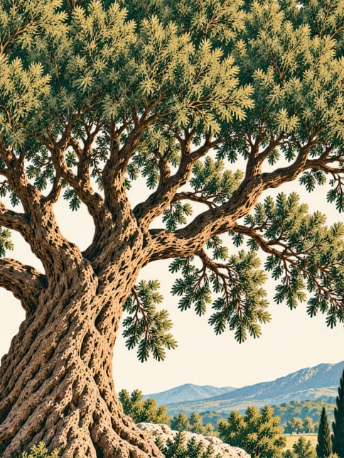 Ilustración: Monumento natural del plátano oriental de Acıkise, Adana