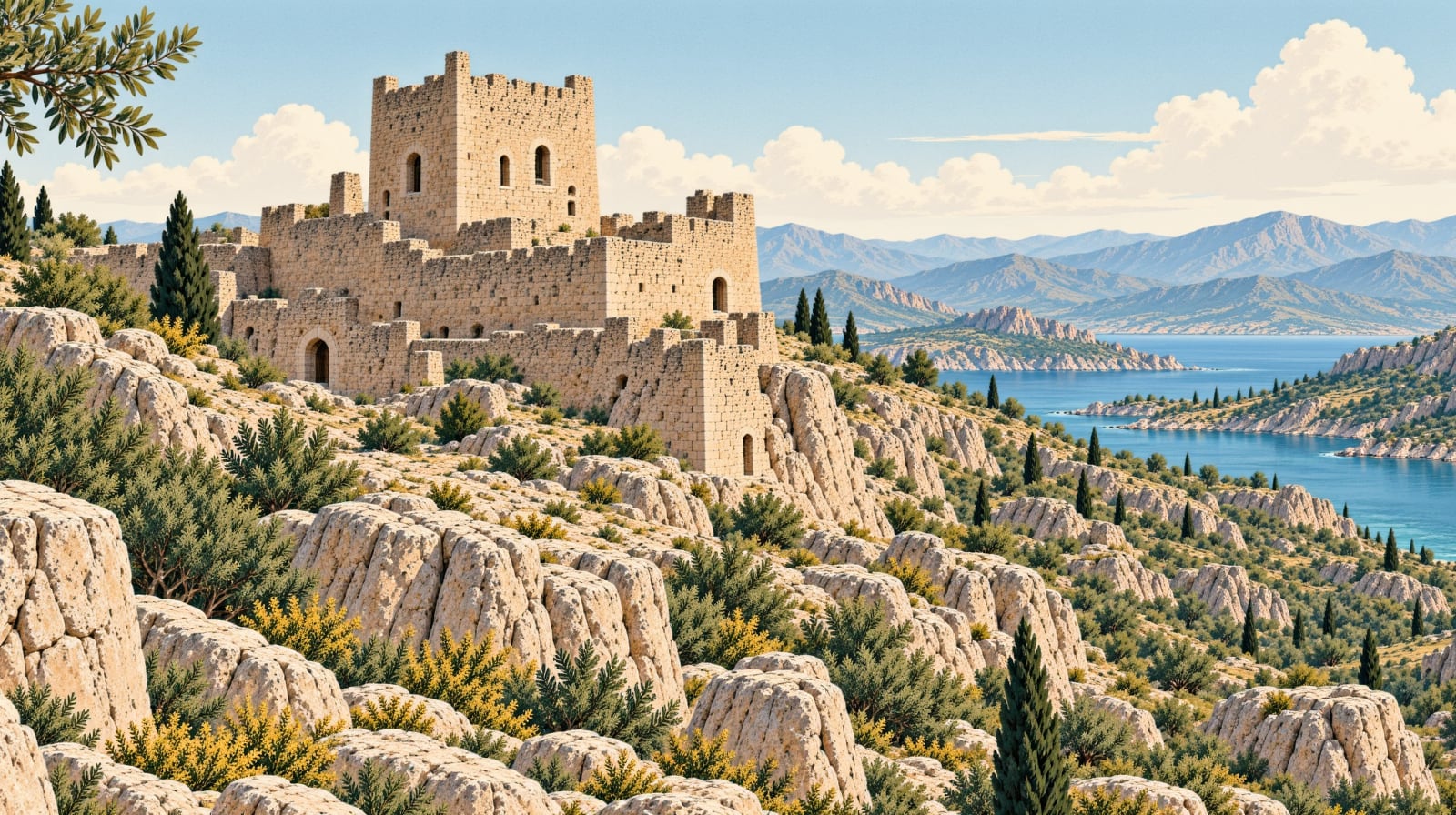 Adilcevaz Coastal Castle çizimi, Bitlis