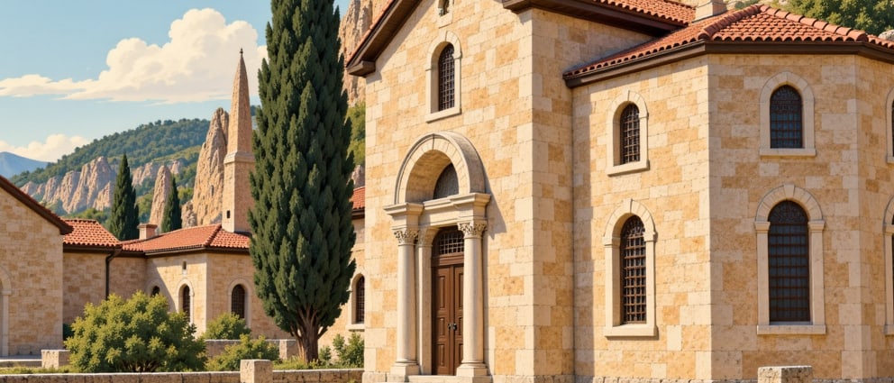 Adır Island (Lim) Saint Georges Monastery çizimi, Van